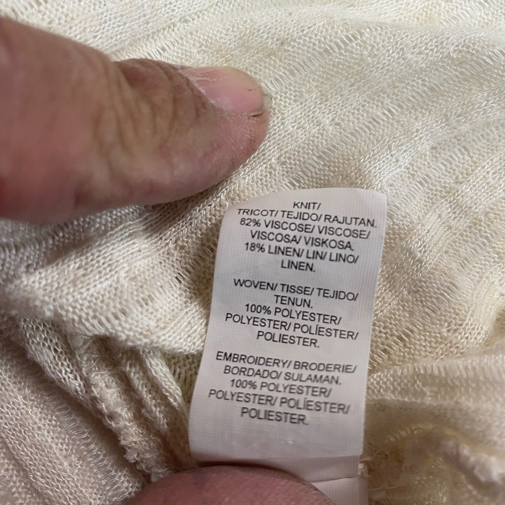 Lucky Brand Ivory Long Sleeve Knit Top Women’s Medium - Picture 4 of 4